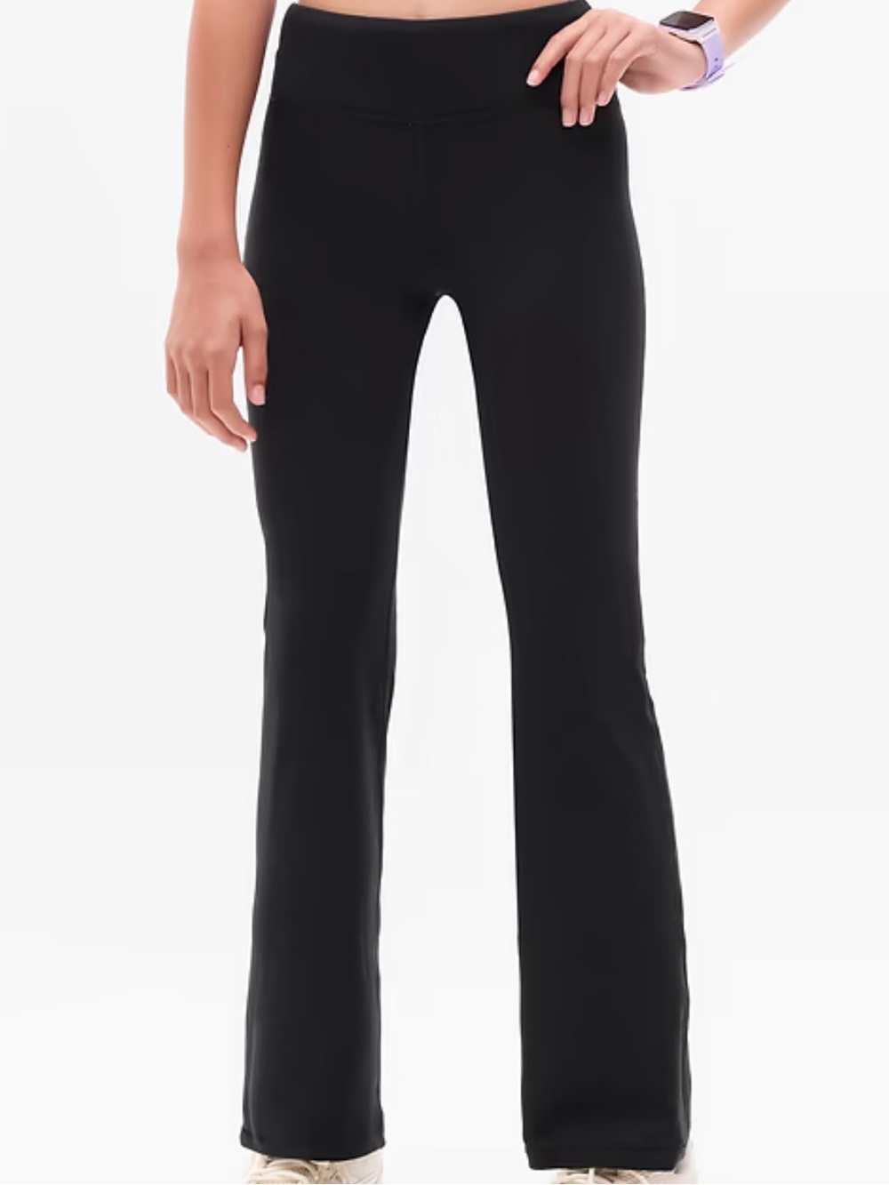 Athleta Girl High Rise Chit Chat Flare Leggings Black XL 14